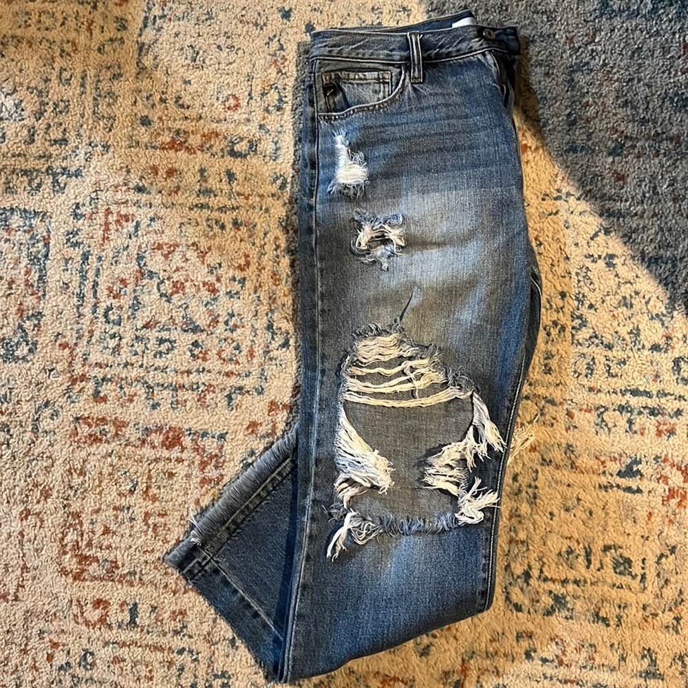 Straight leg ripped jeans. Size 11. Worn once